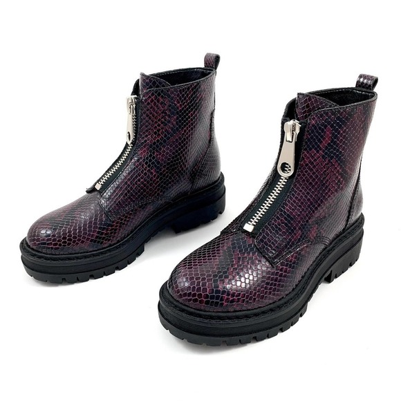 Marc Fisher Purple and Black Modern Chunky Combat Boots ankle boots - Picture 10 of 13